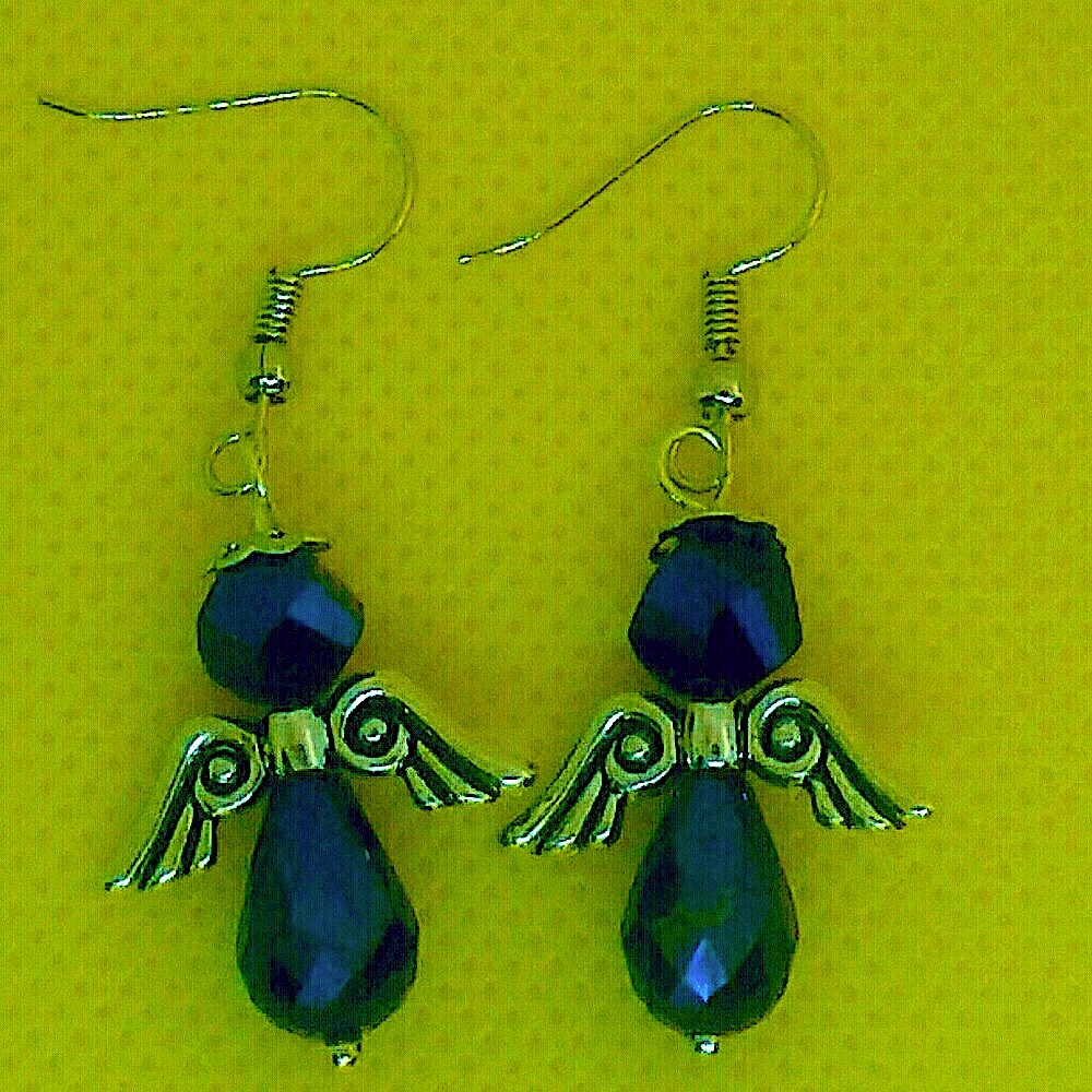 "Metallic Blue Angels” swarovski crystal earrings